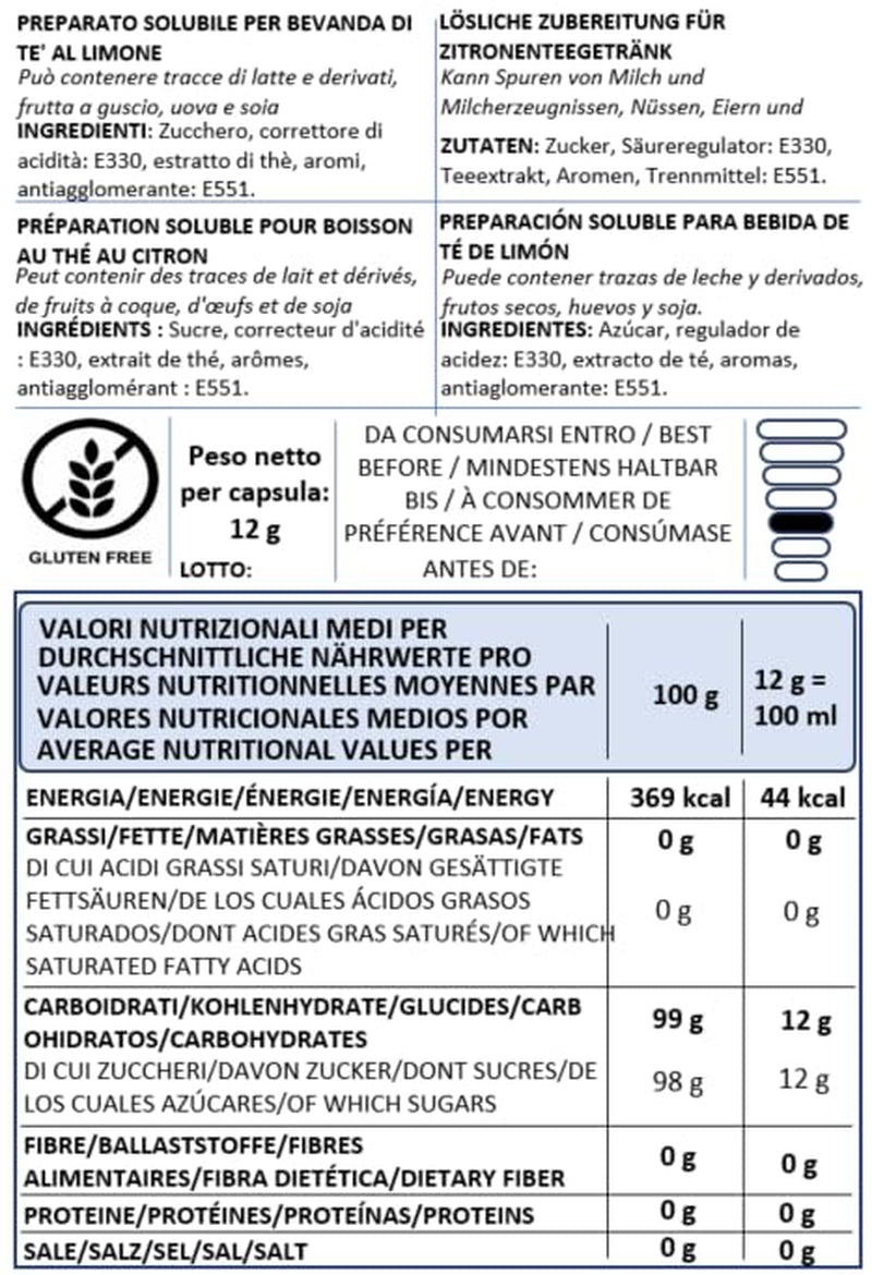 Caffè Vulcanus - Mélange de thé 60 capsules, saveur : thé anglais, thé à la pêche, thé au citron et thé aux baies - capsules compatibles avec Nescafé Dolce Gusto