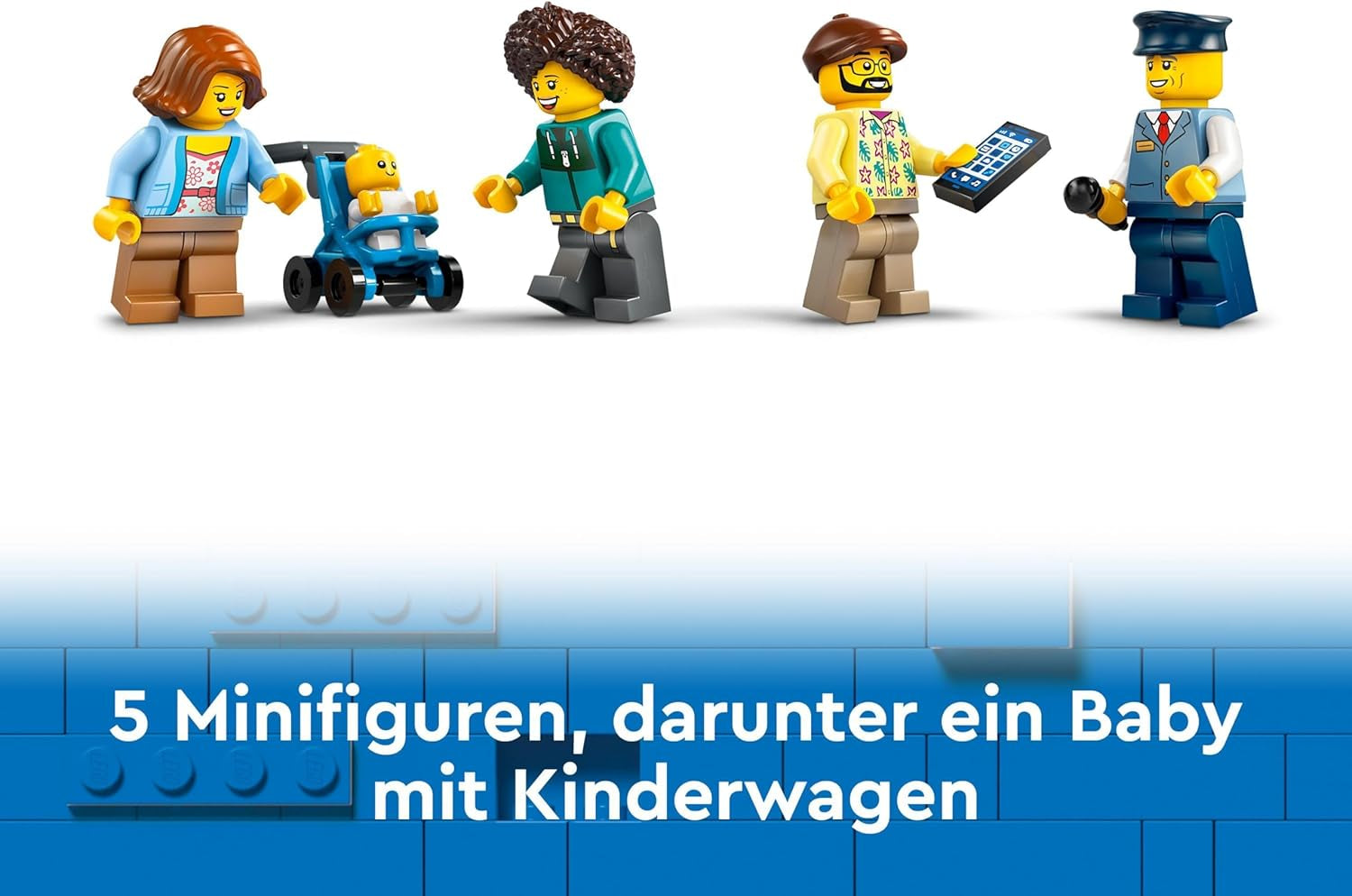 Bus à impériale LEGO City, bus jouet à deux étages, ensemble de véhicules pour filles et garçons à partir de 7 ans, contient 5 figurines, dont un bébé dans un landau 60407 Jeux de construction Besuche den LEGO-Store