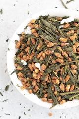 Thé vert Umami Bio Genmaicha issu des cultures japonaises, 100g - Feuilles de thé au riz frit -