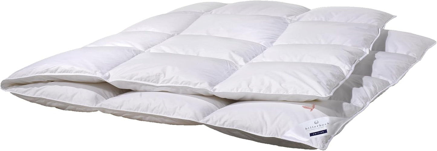 Couette en duvet Billerbeck - E04 Gold Edition - Couette toutes saisons - 135 X 200 Cm Couette en duvet véritable - Chaleur moyenne Couettes et couettes Naty Shop
