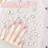 Breloques d'art d'ongle de coeur 3D, 320 pièces de breloques d'ongle en acrylique de couleur claire pour femmes, coeur plat en strass de 4 mm, 6 mm, 8 mm, décorations en forme de coeur pour femmes et filles, accessoires de manucure DIY (4 mm, 6 mm, 8 mm)