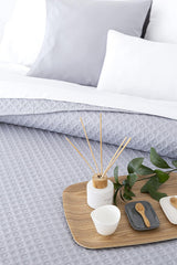 Todocama Fine Boutique Couvre-lit avec motif piqué, pour printemps, été, automne et hiver, 100% microfibre super douce, couverture multifonctionnelle, 140/150/160-250 X 260 cm, gris clair Lits et couvertures Beuche den Todocama-Store