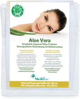 Taie d'oreiller Mediflow aloe vera, protège oreiller, coton, blanc, 40 X 80 Cm Naty Shop oreillers standard 40 X 80 Cm
