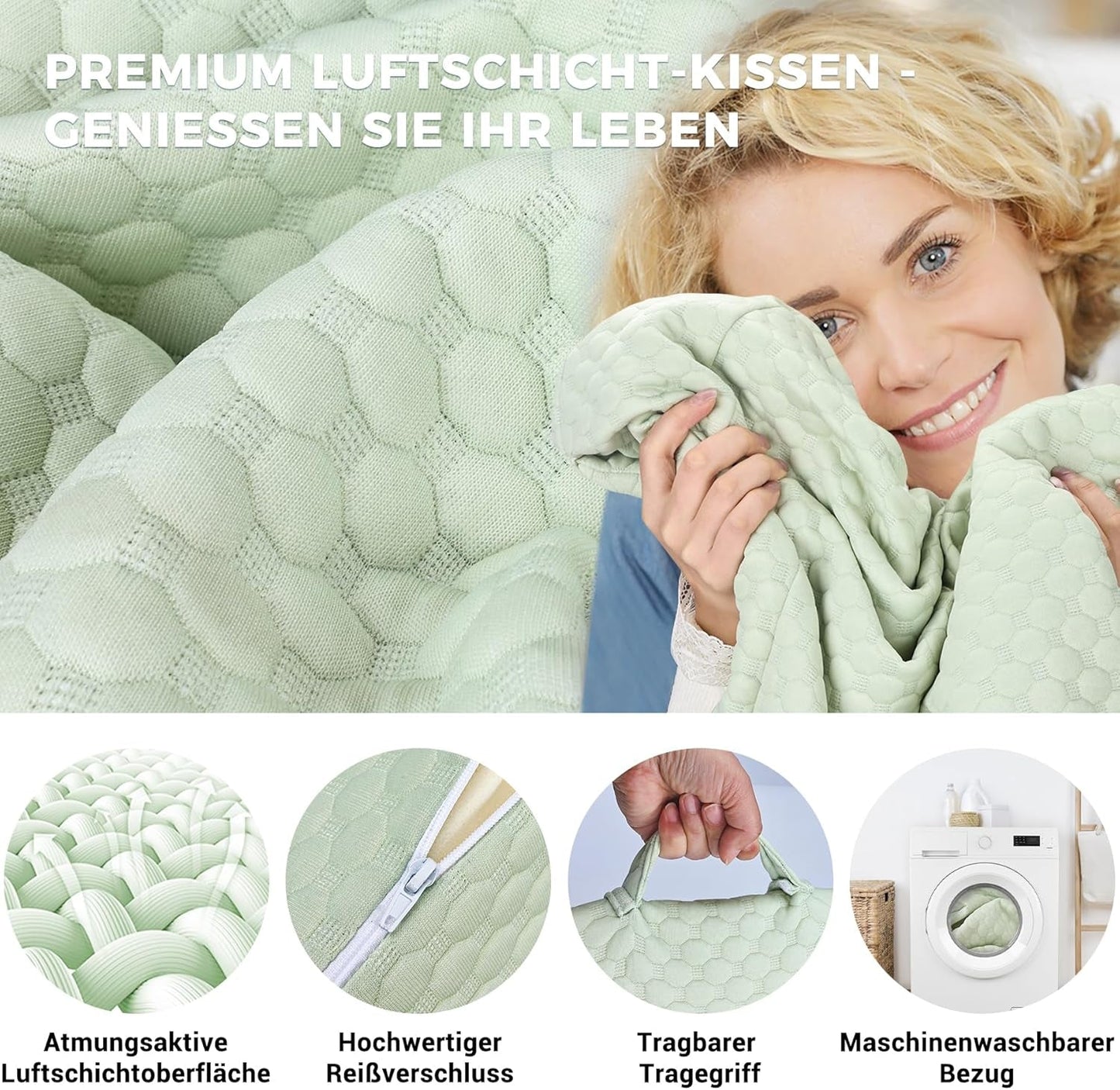 Oreiller compensé réglable pour enfants, oreiller de lecture en mousse haute densité pour lit et canapé, oreiller de tête ergonomique pour l'apnée du reflux du sommeil, oreiller de jambe/oreiller de dos pour jouer et lire (vert)