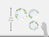 Excelsa Lemon service de table, 18 pièces, porcelaine, blanc/citron