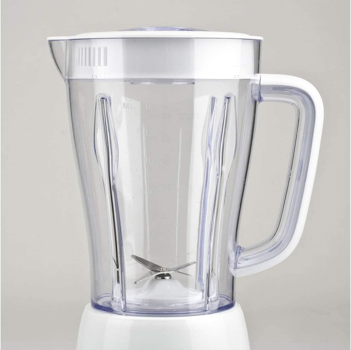 Girmi FR46 Mélangeur électrique, 1,5 litre, 2 vitesses avec fonction impulsion, 4 plaques de cuisson, plateau de mesure, balance avec balance, système de sécurité, blanc/rouge Kitchen Naty Shop
