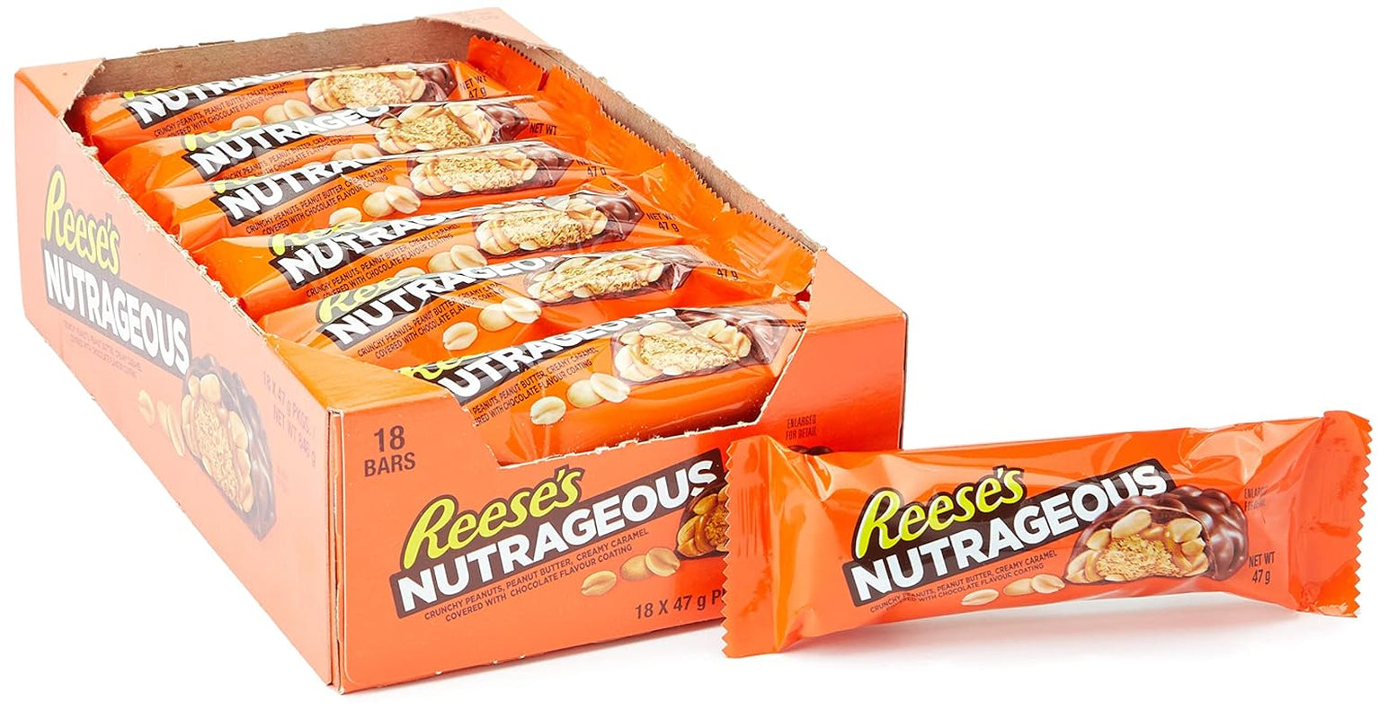 Beurre de cacahuète nutritif - Barres de chocolat au beurre de cacahuète : 18 pièces (18 x 47g)