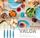 Beckmann & Rommerskirchen 2515 VALOA Besteck Set 4 Personnes | 16-Teilig | Pétrole | Spülmaschinenfest | Haute police de glace | Essbesteck: 4X Messer, Gabel, Esslöffel, Kaffeelöffel Cuisine Naty Shop