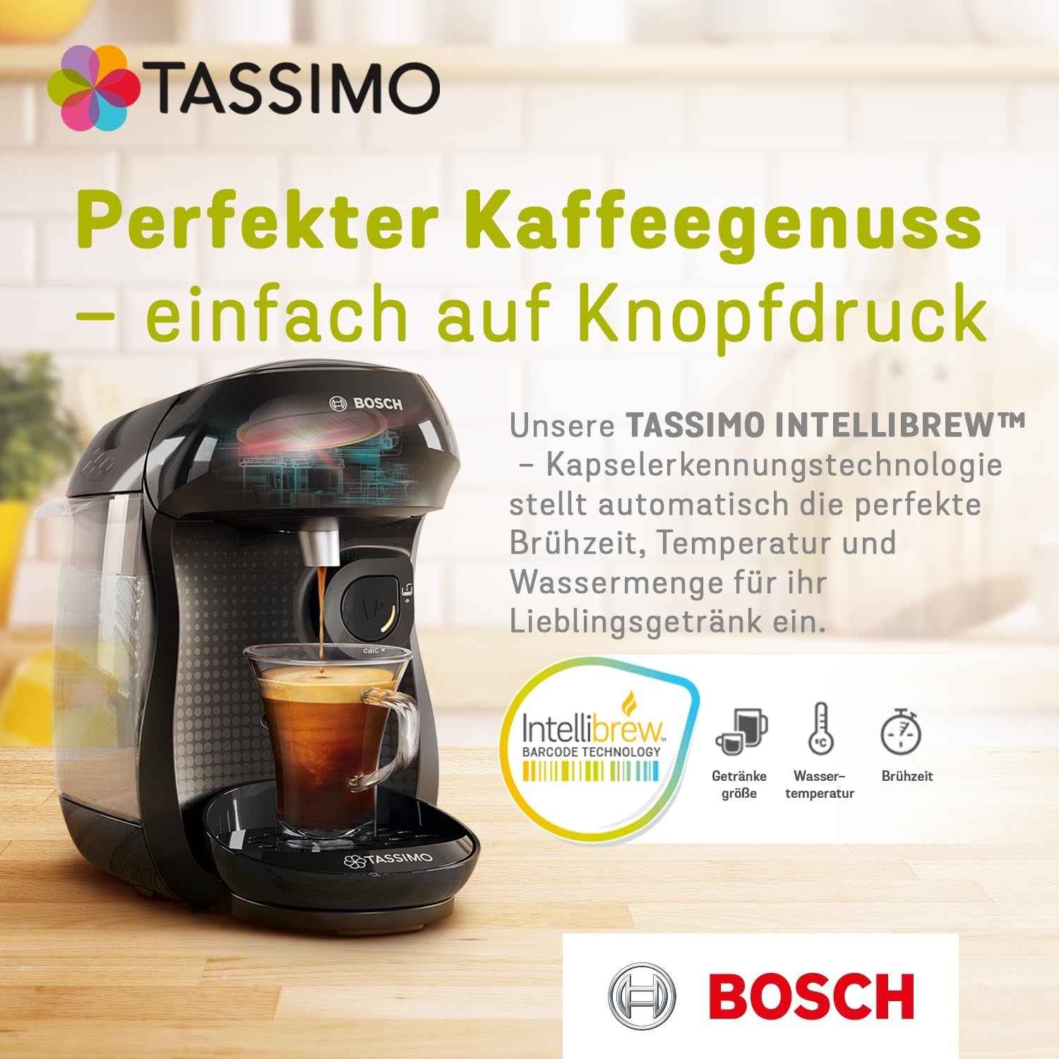Tassimo Kapseln Jacobs Caffè Crema Classico, 5 x 16 tampons, 80 Kaffeekapseln