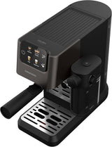 Machine à expresso porte-filtre GRUNDIG KSM 5330 avec réservoir à lait intégré, puissance 1628 W, pression de pompe 15 bar, double buse, écran tactile couleur, BrewSense, CreamyPro, acier inoxydable foncé/noir