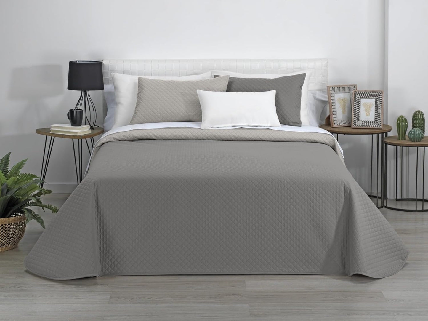 AVA | Courtepointe réversible | Pour toutes les saisons | Couleur – Beige/Taupe | Pour lit de 105 cm. (200 X 270 Cm. Ancho X Alto) | Quilt matelassé Quilts et quilts Naty Shop Titre par défaut