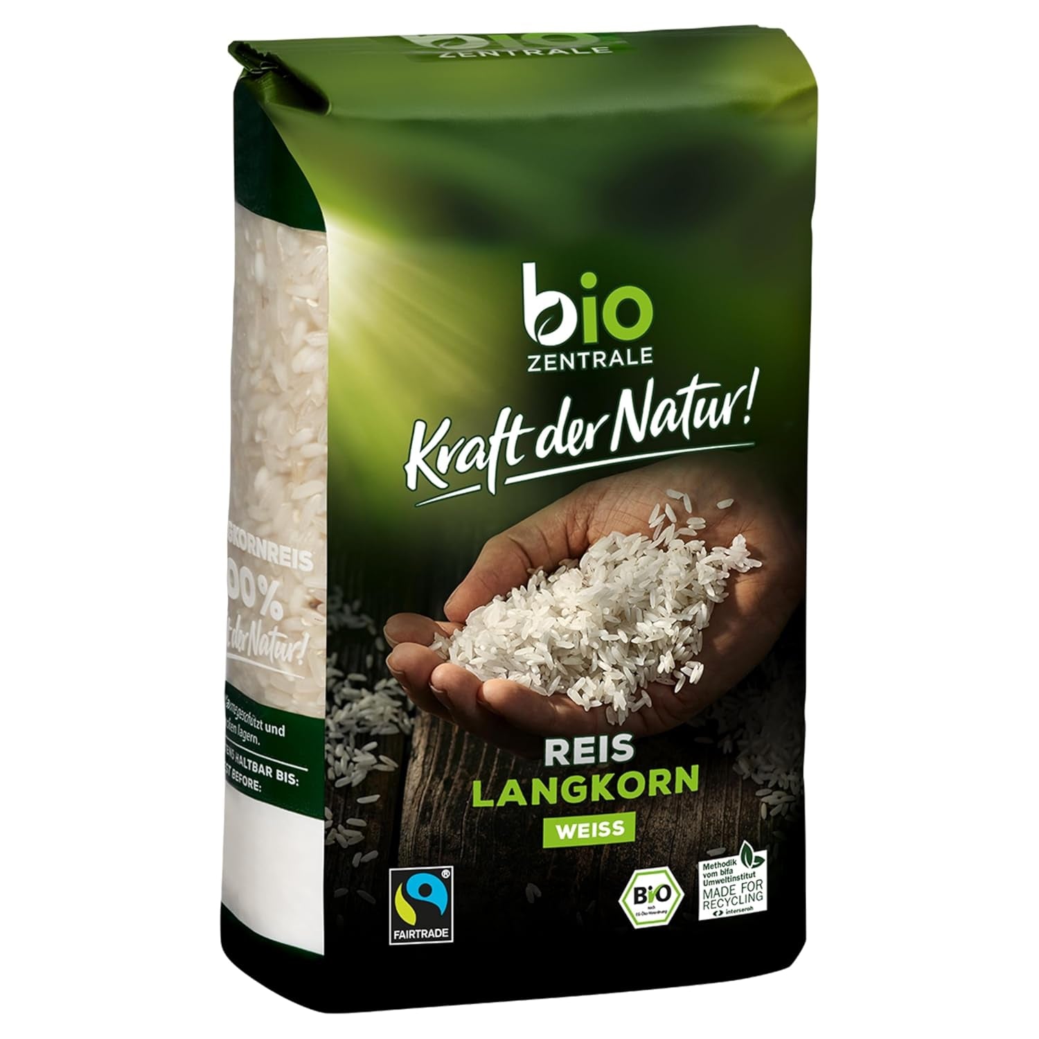 Riz Basmati blanc biocentral | 7x500g | Certificat de commerce équitable | Céréales traditionnelles | Parfait pour les plats orientaux et les currys | Emballage facilement recyclable (monofilm)