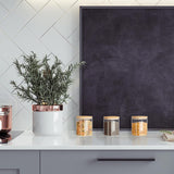 Pots de conservation Relaxdays avec couvercles en bambou lot de 3 bocaux carrés en verre 900 ml étanches boîtes de conservation alimentaires transparentes/naturelles Naty Shop