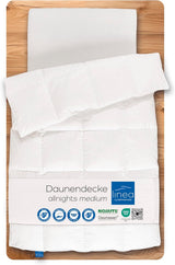 Allnights - Couette légère confort 135X200 100% plumes et duvet neufs, adaptée aux personnes allergiques, lavable jusqu'à 60°C, fabriquée en Allemagne Couettes et couettes Naty Shop 200 X 200 Cm Classe Thermique Légère