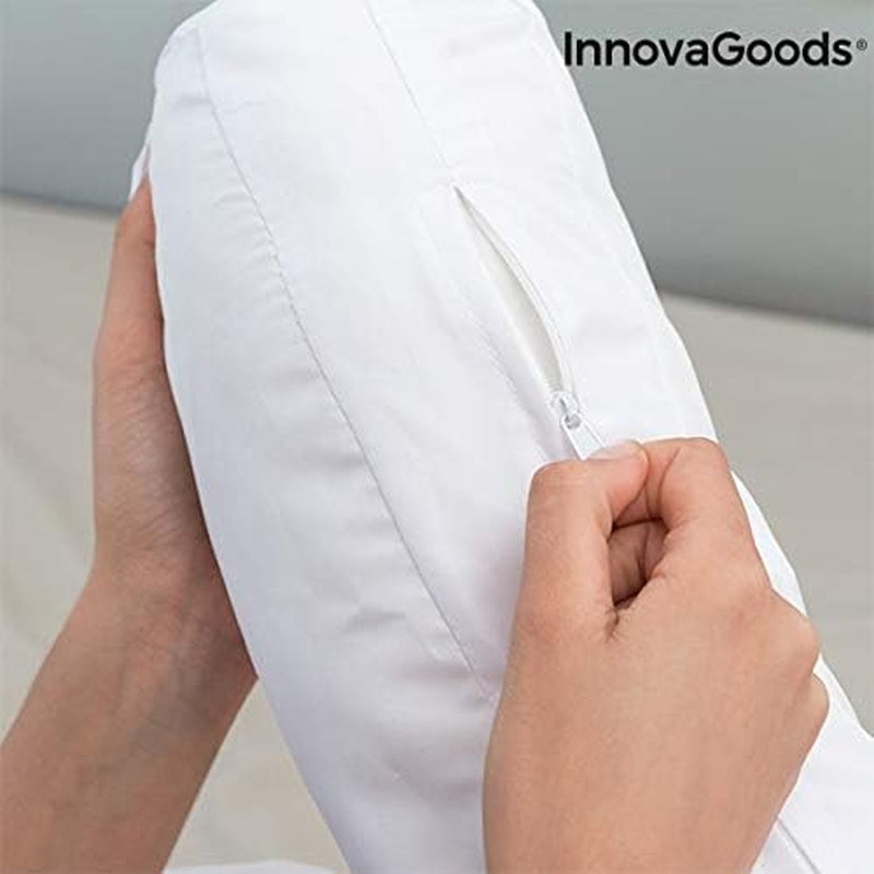 Oreiller ergonomique en forme de U Innovagoods pour dormeurs latéraux, idéal pour la grossesse, favorise une respiration calme, réduit les ronflements, coton et polyester, blanc, 39 x 57 x 14 cm Oreillers orthopédiques cervicaux Naty Shop