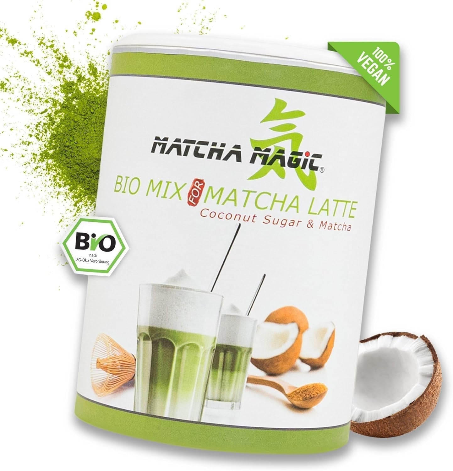 Matchamagic - Poudre de matcha latte bio du Japon avec sucre de fleur de coco pour un délicieux thé