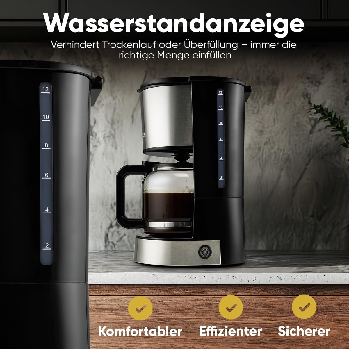 Machine à café expresso avec filtre Bomann® | pour 12-14 tasses | Machine à café expresso avec filtre | Boîtier en acier inoxydable | Anti-goutte | Expresso | Machine à café expresso avec filtre | 800W | KA6071CB