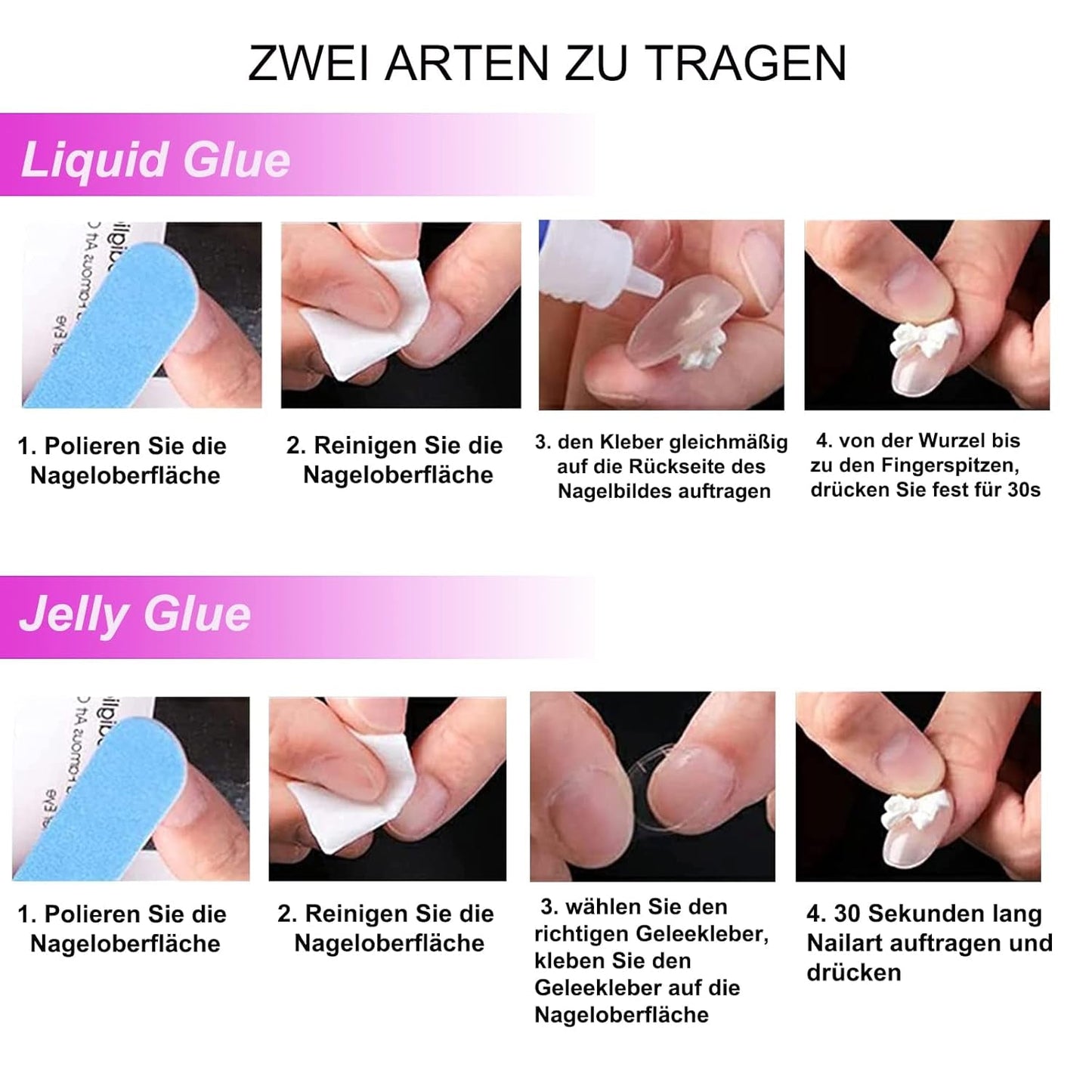 Mouyouglow longs ongles Stiletto laiteux blanc dégradé rose paillettes Cool faux ongles avec colle rose Ombre paillettes ongles artificiels
