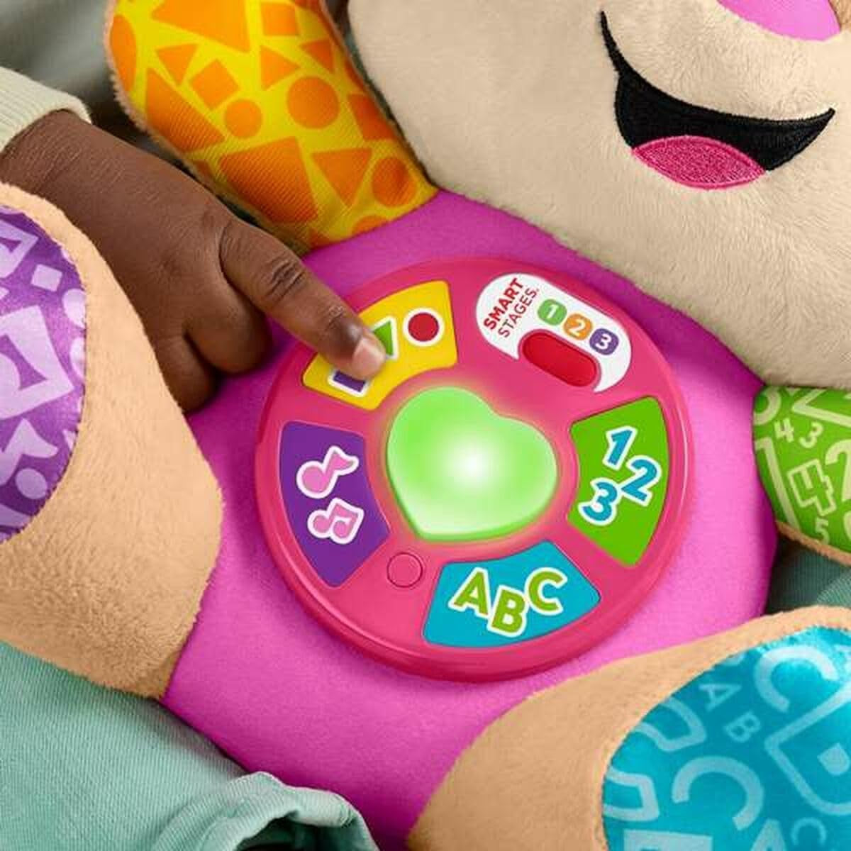 Fisher-Price Laugh & Learn JFD35 Peluche avec étapes intelligentes Jouet d'apprentissage musical pour bébé à partir de 6 mois, Version multilingue : italien, espagnol, portugais, anglais, JFD35 Baby Toys Naty Shop