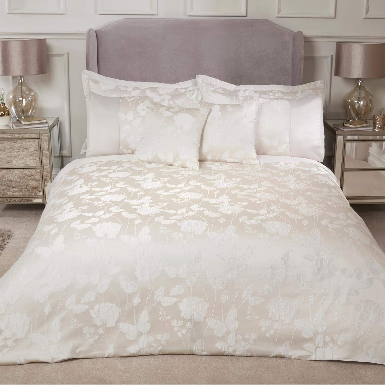 Butterfly Meadow Super King Quilt 100% Polyester Bleu Marine Couettes et Couettes Naty Shop Couleur Crème Super King