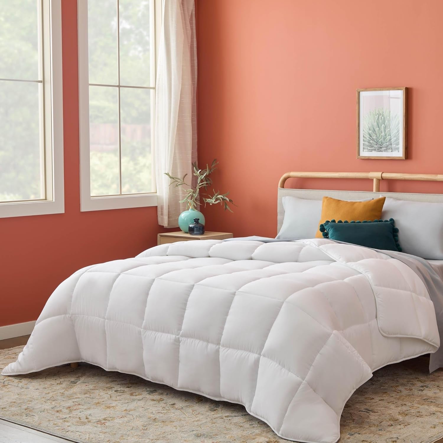 Couette toutes saisons Linenspa - couette simple microfibre 10,5 Tog - Oeko-Tex, couette alternative avec duvet, blanc Couettes et couettes Naty Shop Blanc Lit simple