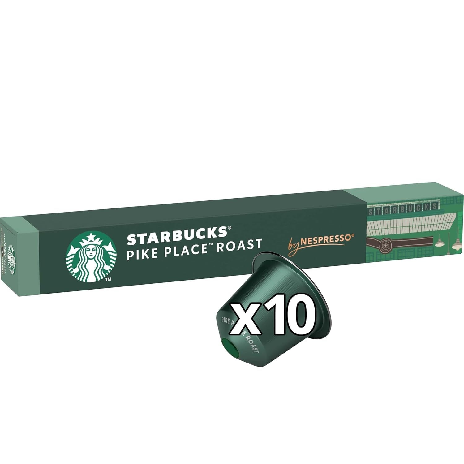STARBUCKS Pike Place Roast de Nespresso, Mittlere Röstung, Kaffeekapseln 10 x 10 (100 Kapseln)
