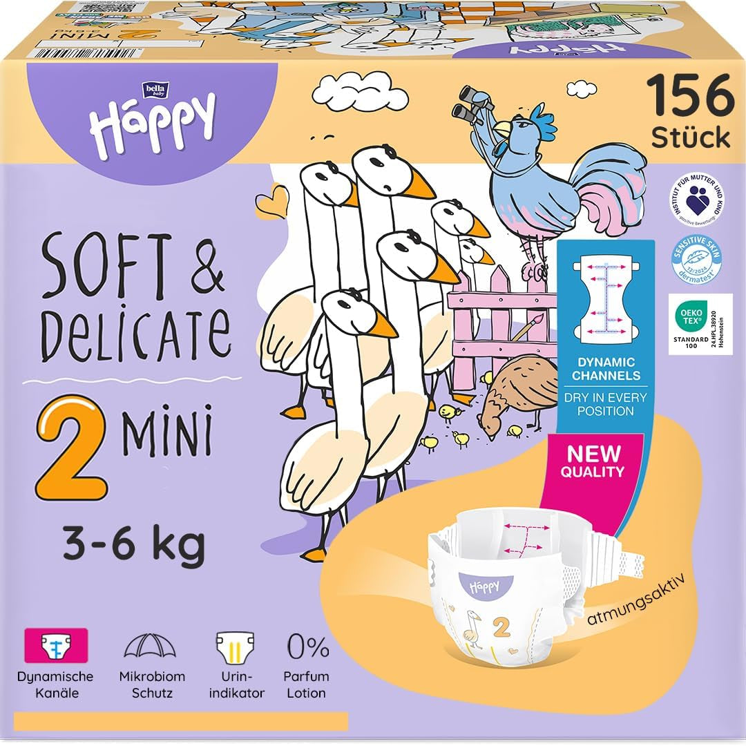 Couches Bella Baby Happy Premium, taille 6, Junior Extra, 15+ kg, 96 pièces, label DERMATEST et OEKO-TEX, couches jetables pour bébé