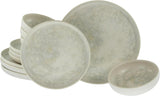 CreaTable, 23714, série Uno Athena, service de table 12 pièces pour 4 personnes, service d'assiettes en porcelaine, passe au lave-vaisselle et au micro-ondes, fabriqué au Portugal