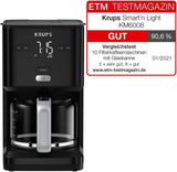 Machine à café Krups Smart'n Light avec minuterie, pour 1,25 litre de café filtre, fonction maintien au chaud, arrêt automatique, noir, KM600810