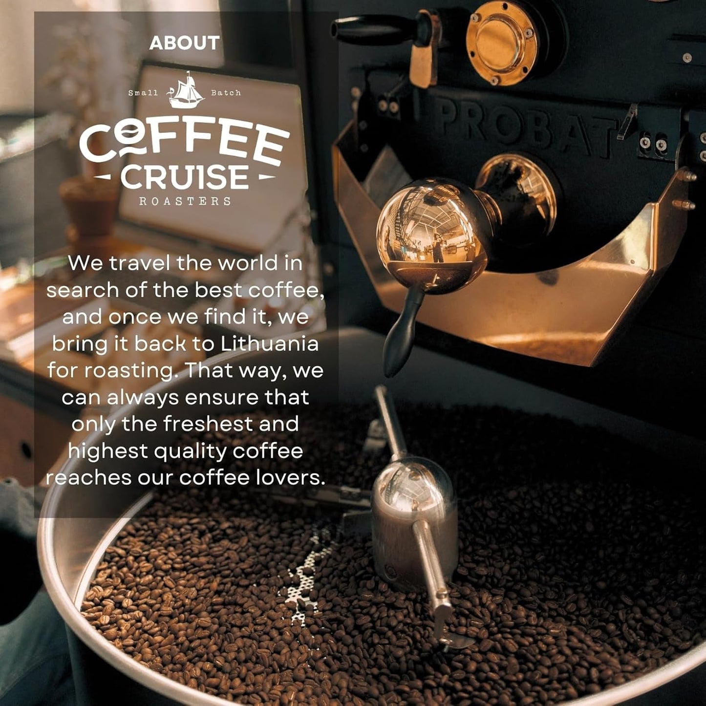COFFEE CRUISE Santos Kaffeebohnen 1kg - Mittlere Röstung - Aroma Caramel - Pour toutes les machines à café - 100% arabe