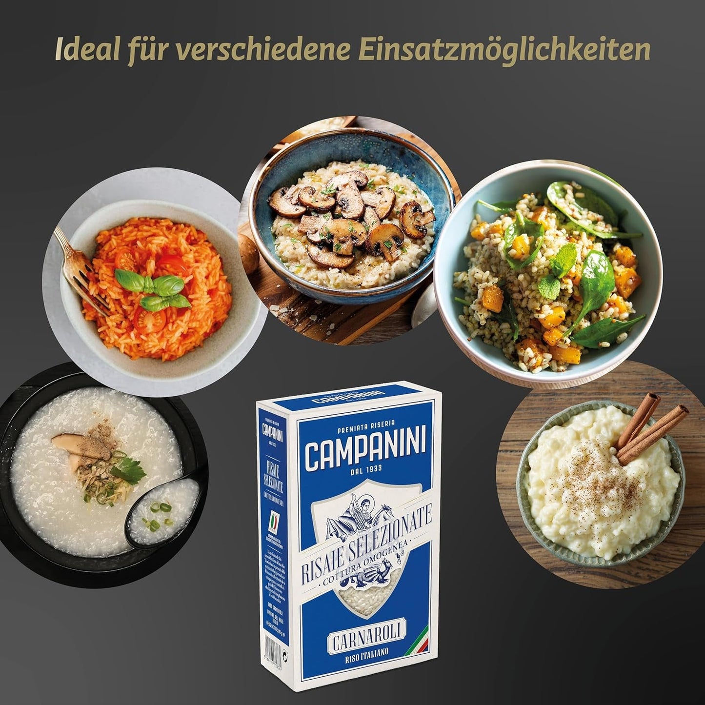 RISO CARNAROLI | Risotto au Riz | 500 g d'Italie | Risottos et soupes | RISERA CAMPANINI