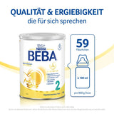 BEBA 2 - Lait de suite après 6 mois, avec complexe 5 HMO, teneur en protéines adaptée à l'âge, sans lactose, sans huile de palme, sans huile de poisson, nourriture pour bébé, lait en poudre pour bébé, lot de 3 (3 x 800 g)