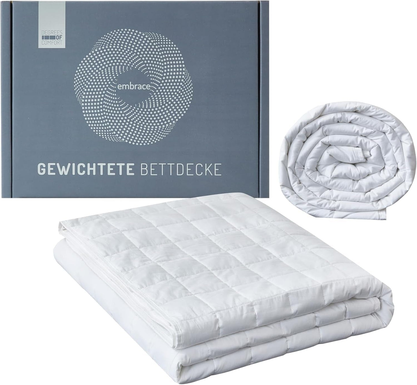 Degrés de confort couverture lestée 135X200Cm 7Kg, couverture de thérapie anti-stress en 100% coton, couverture lourde Couverture lestée pour adultes Peut améliorer le sommeil et réduire le stress Degrés de confort Lits et couvertures 155 X 220 Cm 11,0 kilogrammes