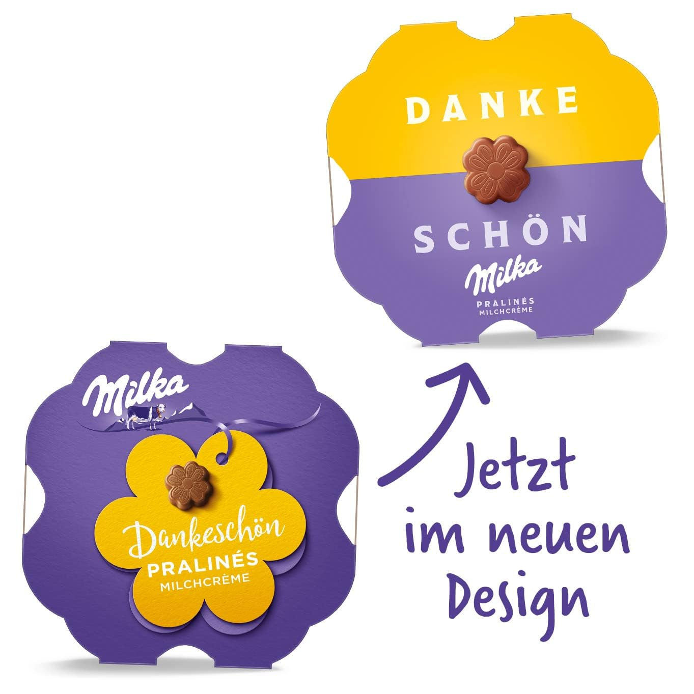 Praliné Milka Little Thank You – Chocolat au lait alpin fourré finement crème de lait – 12 x 44g