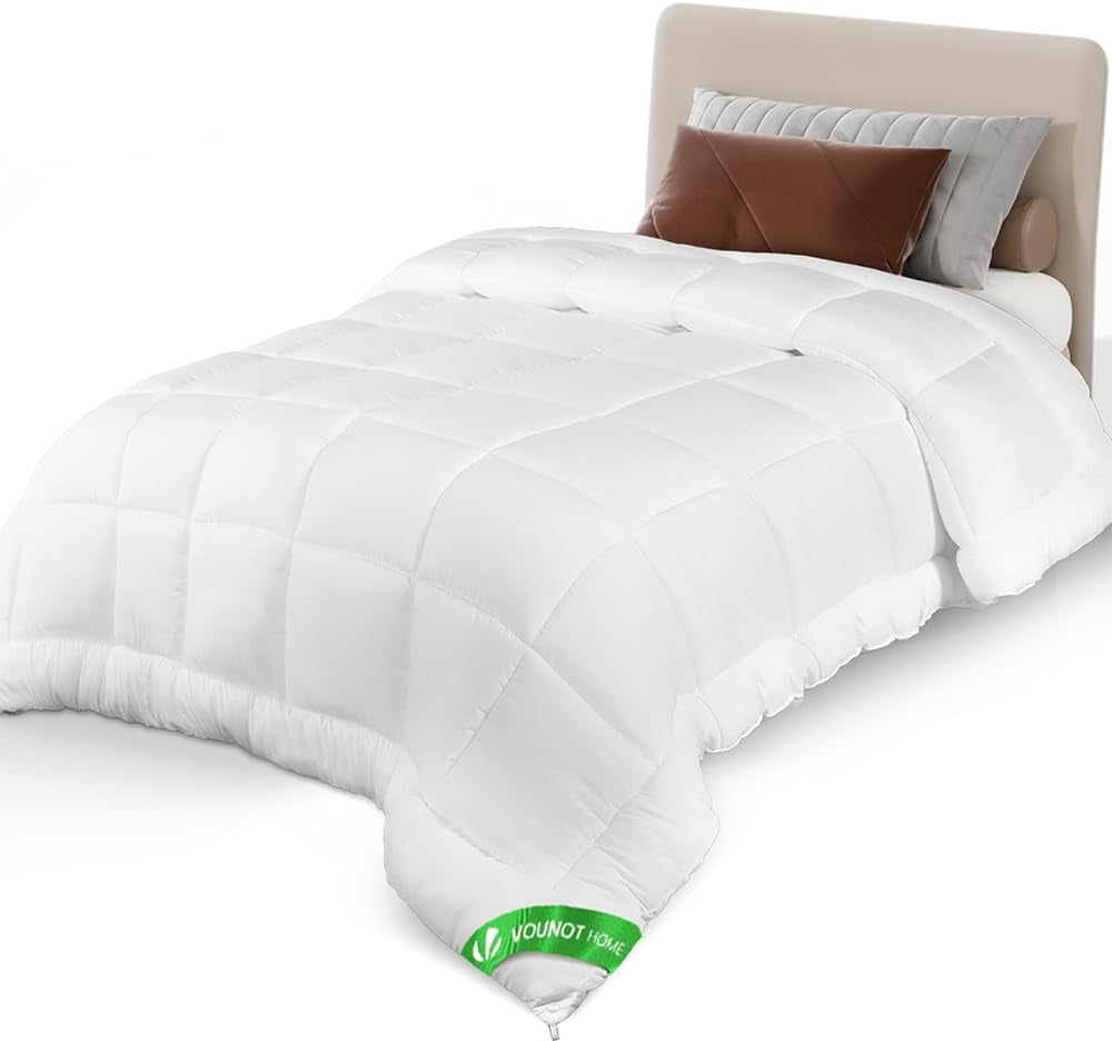 VOUNOT Couette 155X200Cm, Couette Hiver 4 Saisons Lot de 2 500GSM, composé de 2 couettes nouées ensemble Couette Adaptable été comme hiver, Norme Oeko-Tex Couettes et couettes Naty Shop Couverture Toutes Saisons 155X200Cm