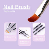 GZMAYUEN Poly Nail Gliding Solution 30 ml * 2 Gel d'extension d'ongle liquide Poly Extension Gel - Solution de glisse facile à faire soi-même avec brosse