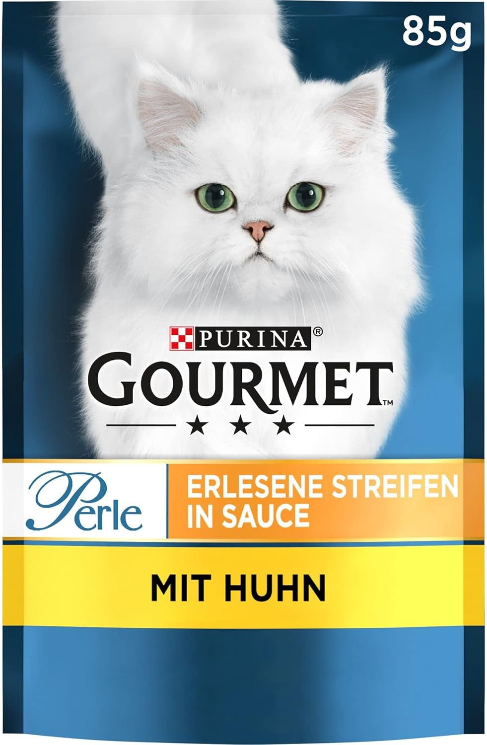 Gourmet Perle Select Strips Nourriture humide pour chat au poulet, paquet de 26 (26 x 85 g)
