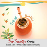 ORIGEENS BIO YERBA MATE aux oranges 200 G - Thé fruité I Thé Yerba Mate bio non torréfié, sans tiges ni poussière I Boisson énergisante et détoxifiante
