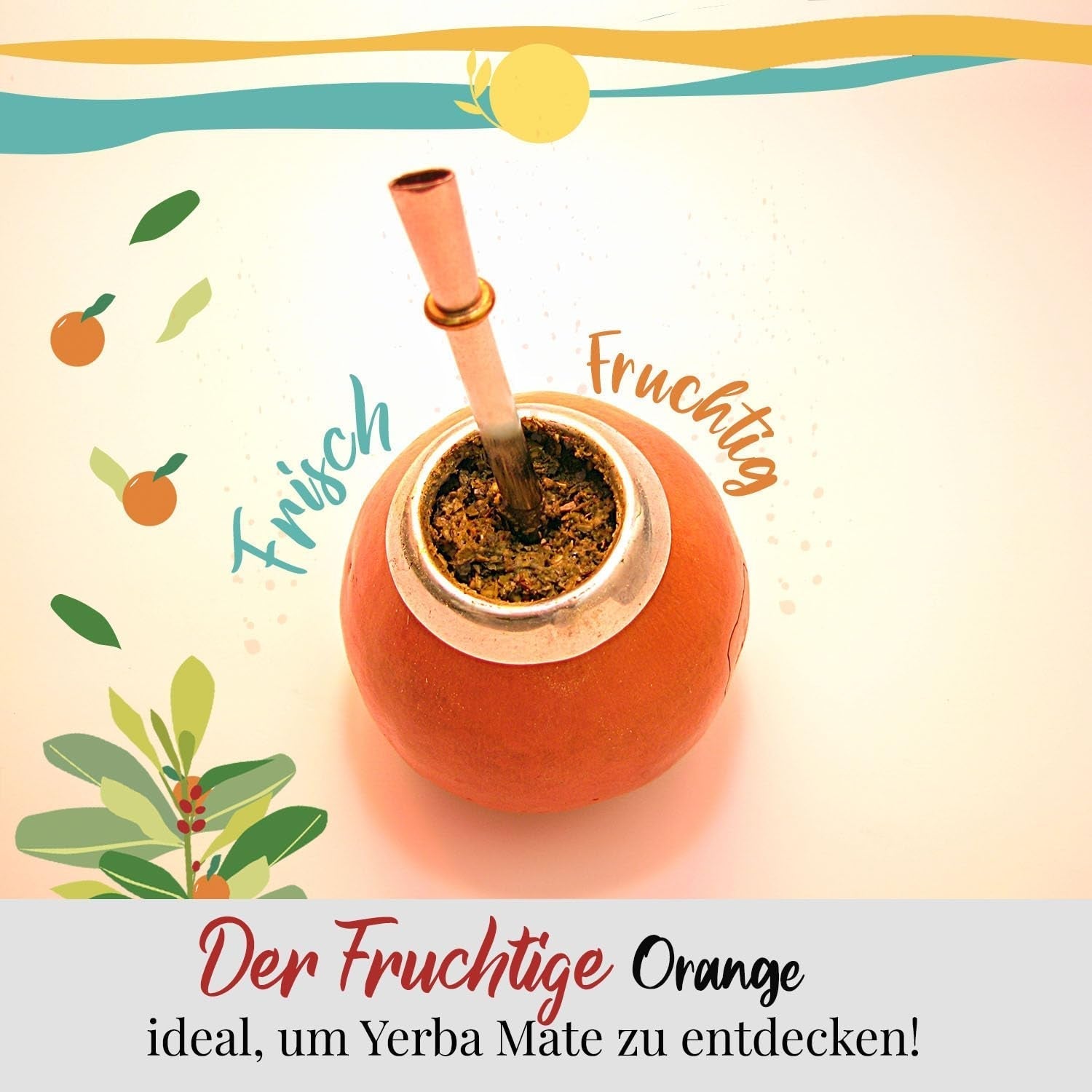 ORIGEENS BIO YERBA MATE aux oranges 200 G - Thé fruité I Thé Yerba Mate bio non torréfié, sans tiges ni poussière I Boisson énergisante et détoxifiante