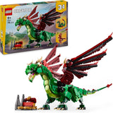 LEGO Creator 3In1 Green Dragon - Jouet - Se transforme en serpent de mer ou en phénix - Jouet de construction animalier pour enfants - Cadeau pour garçons et filles à partir de 9 ans 31161 Jeux de construction Besuche den LEGO-Store Titre par défaut
