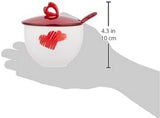 Guzzini - Love, sucrier avec cuillère - rouge transparent, 12,6 x 12,6 x h9,8 cm | 200cc-11470065