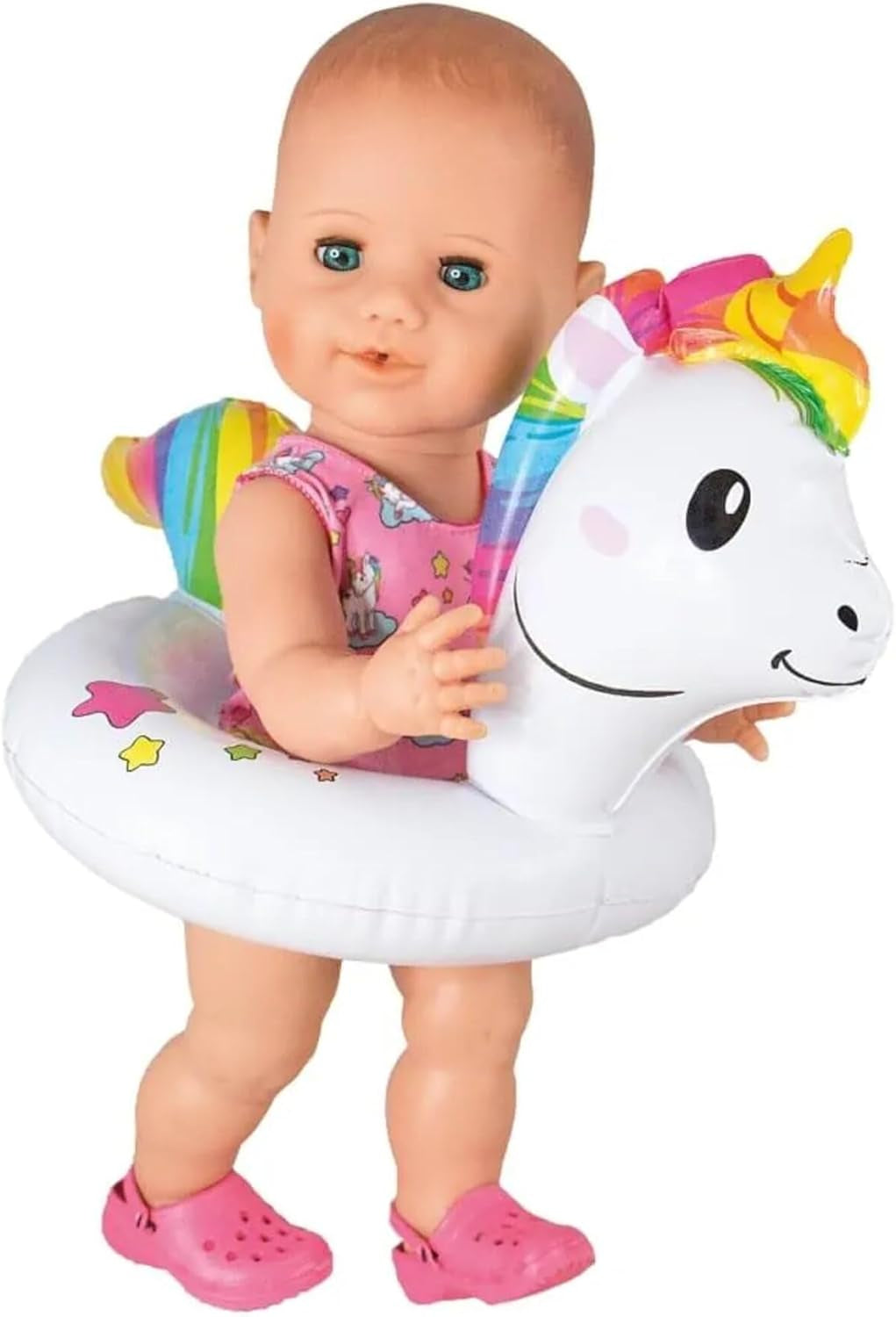 Heless 6601 - Bouée Henri Licorne pour poupées, taille 28-35 cm, pour s'amuser dans la piscine, le lac et la baignoire