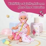 Poupée bébé Baby Born Lena (Fille) - 36 cm - 7 fonctions, accessoires et matelas inclus - Fonctionne entièrement sans piles - Convient aux petits enfants à partir de 1 an