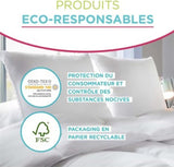 Blanrève Housse de couette Imprimée ou unie, Tempérée, Pour lit simple, Ecologique, Facile d'entretien, 140 X 200 Cm, Blanc, Gris Couettes et couettes Naty Shop