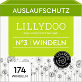 LILLYDOO Couches pour bébé respectueuses de la peau - Taille 3 (6-10 kg), 29 pièces, protection fiable contre les fuites, douces, sans parfum et sans lotion pour peaux sensibles, testées dermatologiquement