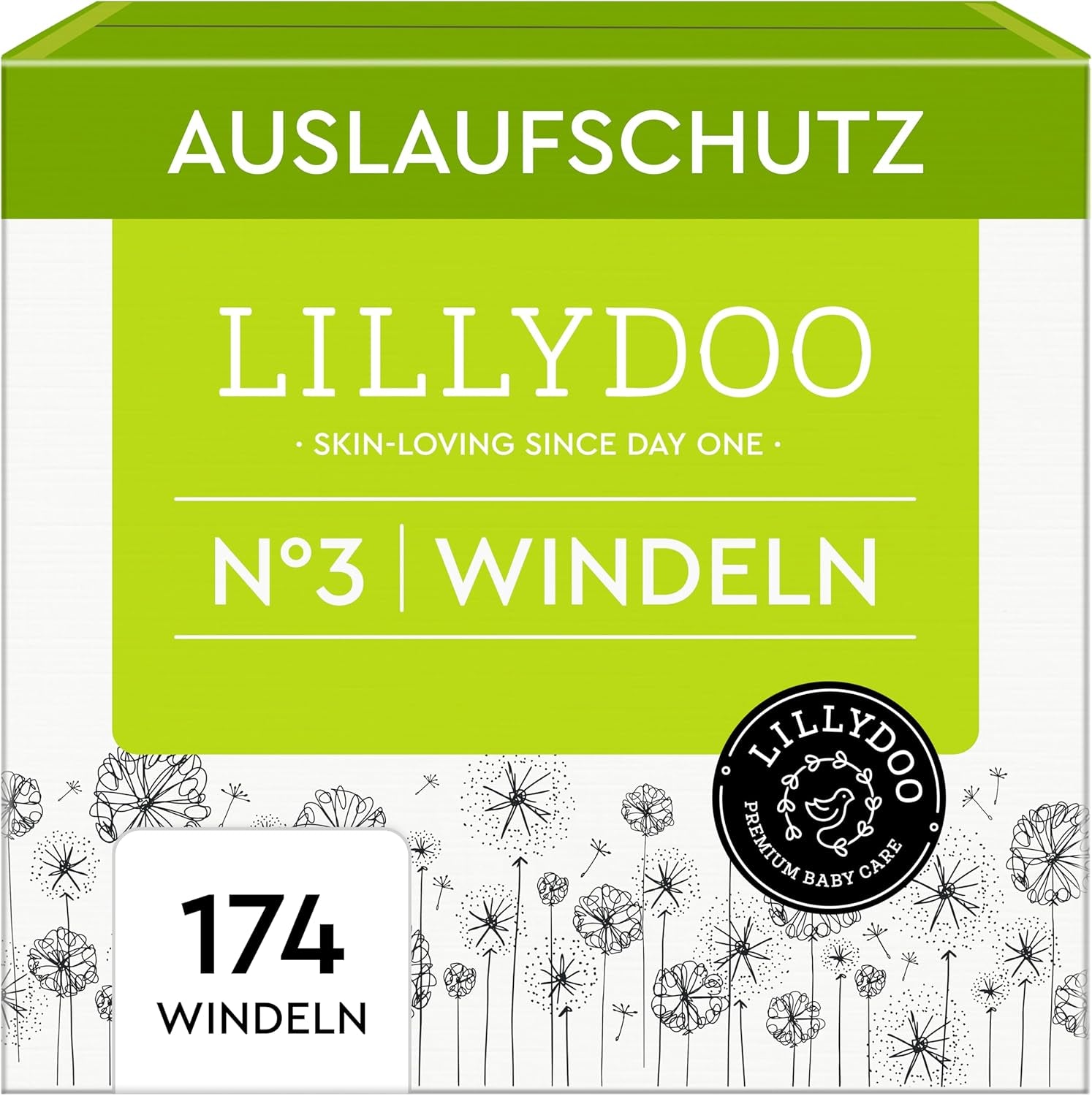 LILLYDOO Couches pour bébé respectueuses de la peau - Taille 3 (6-10 kg), 29 pièces, protection fiable contre les fuites, douces, sans parfum et sans lotion pour peaux sensibles, testées dermatologiquement