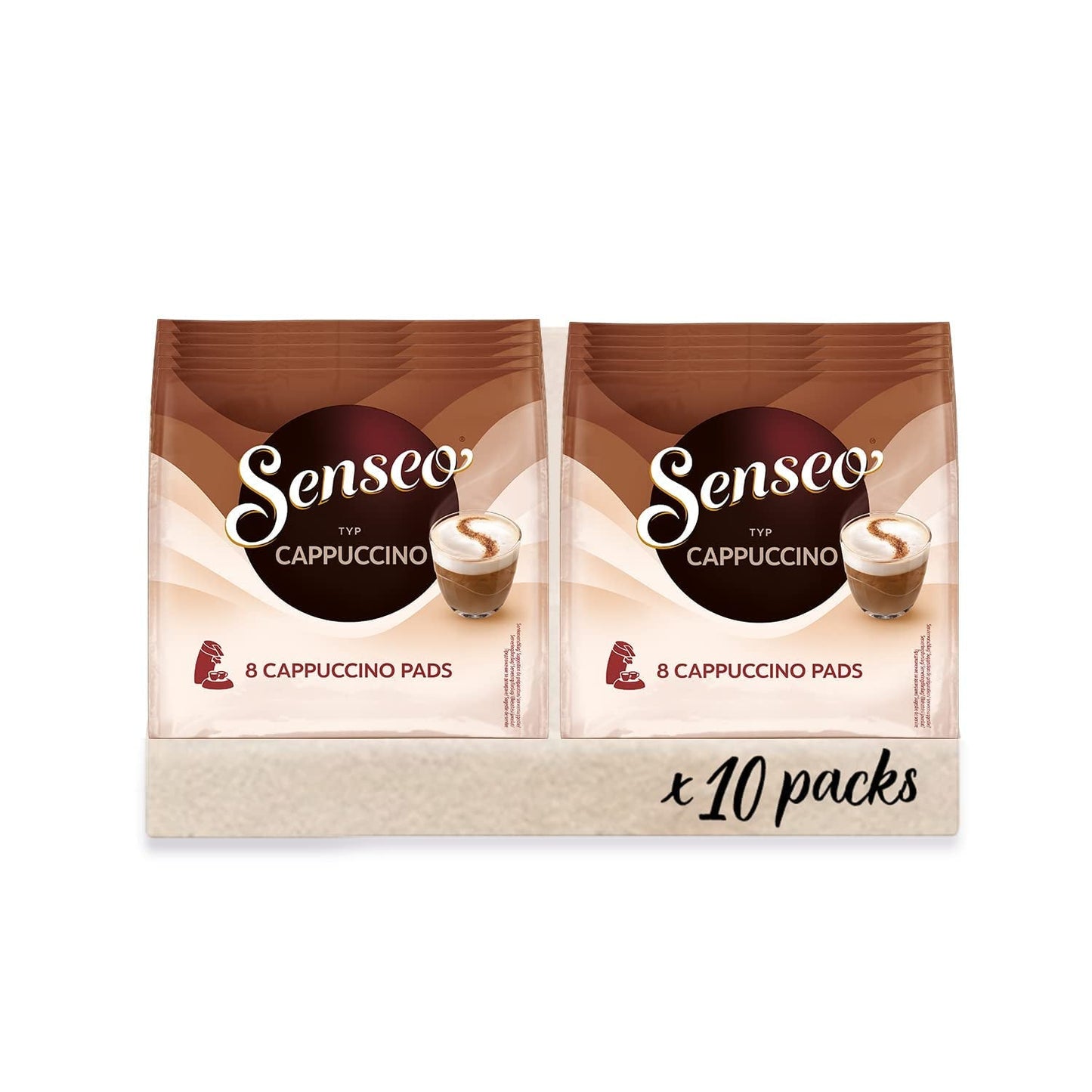 Cappuccino Pads, 10 x 8 Getränke, 80 Kaffee Pads, y compris Pad Dose