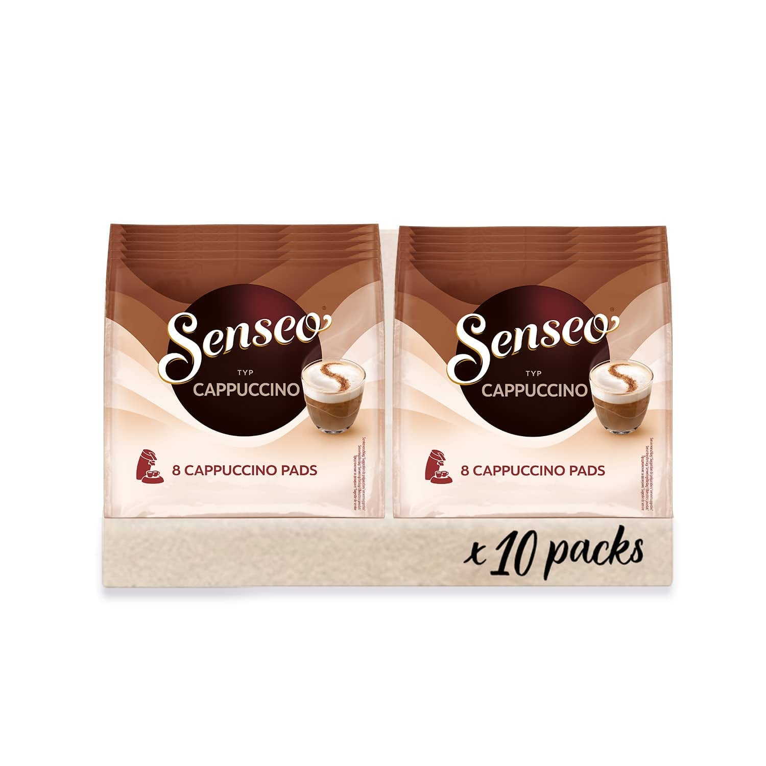 Cappuccino Pads, 10 x 8 Getränke, 80 Kaffee Pads, y compris Pad Dose