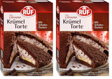 RUF Apfeltorte, Backmischung Für Eine Apfel-Torte Mit Sahne-Creme et Zimt-Zucker, Apfel-Zimt-Torte, Vegan Naty Shop Maulwurfkuchen 425 G (Packung Mit 2)