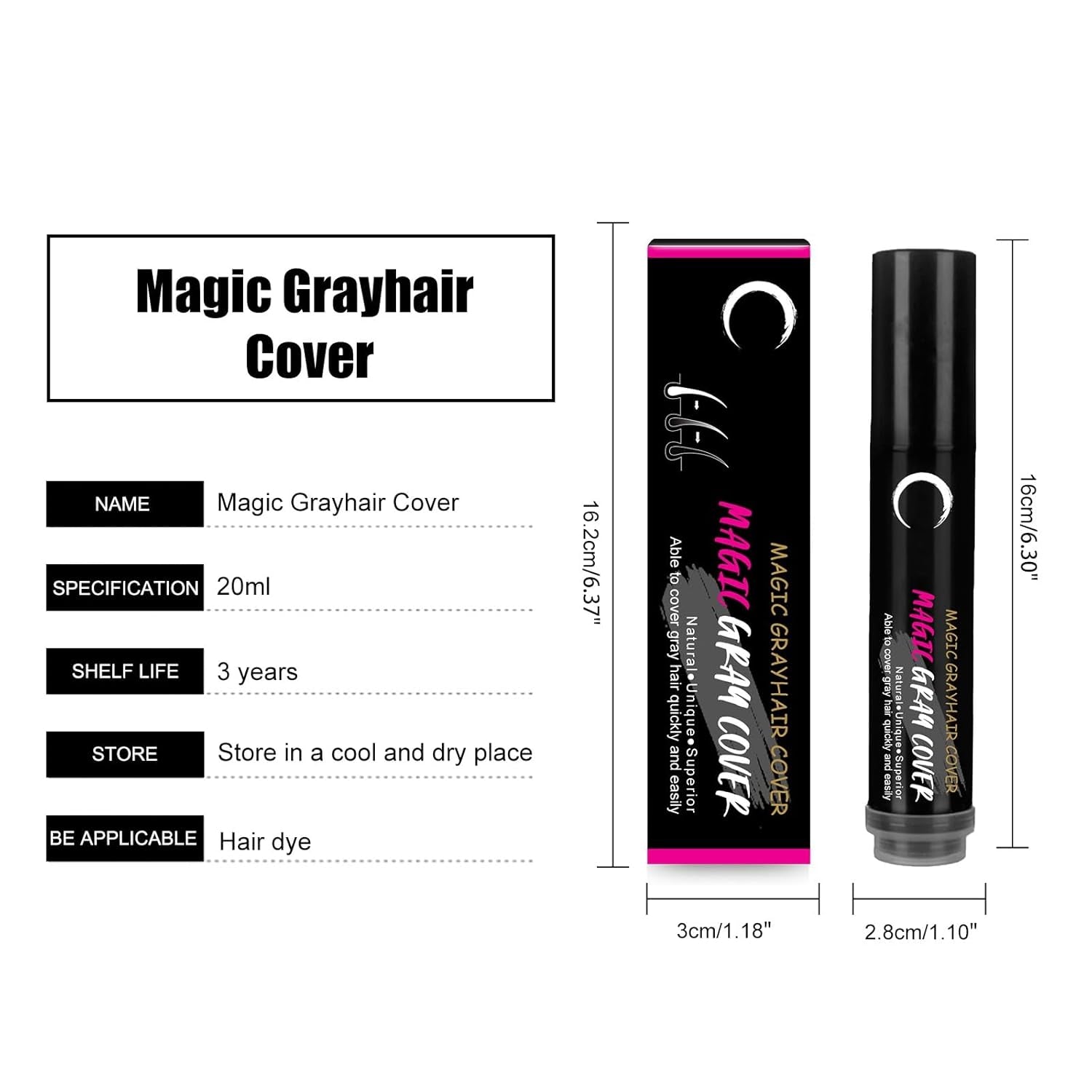 Stylo de teinture pour cheveux jetable brun noir couverture instantanée de racine grise stylo de bâton de crème de couleur de cheveux couverture temporaire rapide teinture pour cheveux blancs Naty Shop